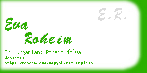 eva roheim business card